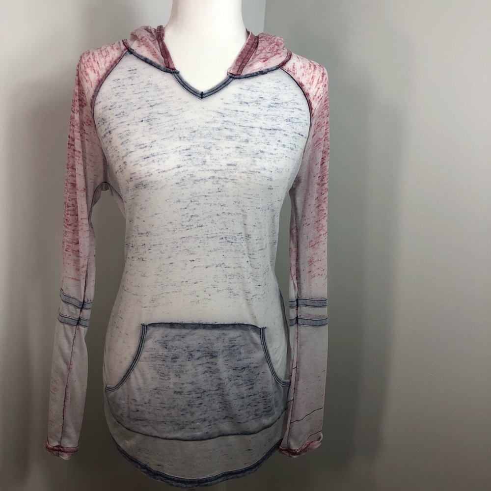 Sheer Long-sleeve Hoodie Size Small